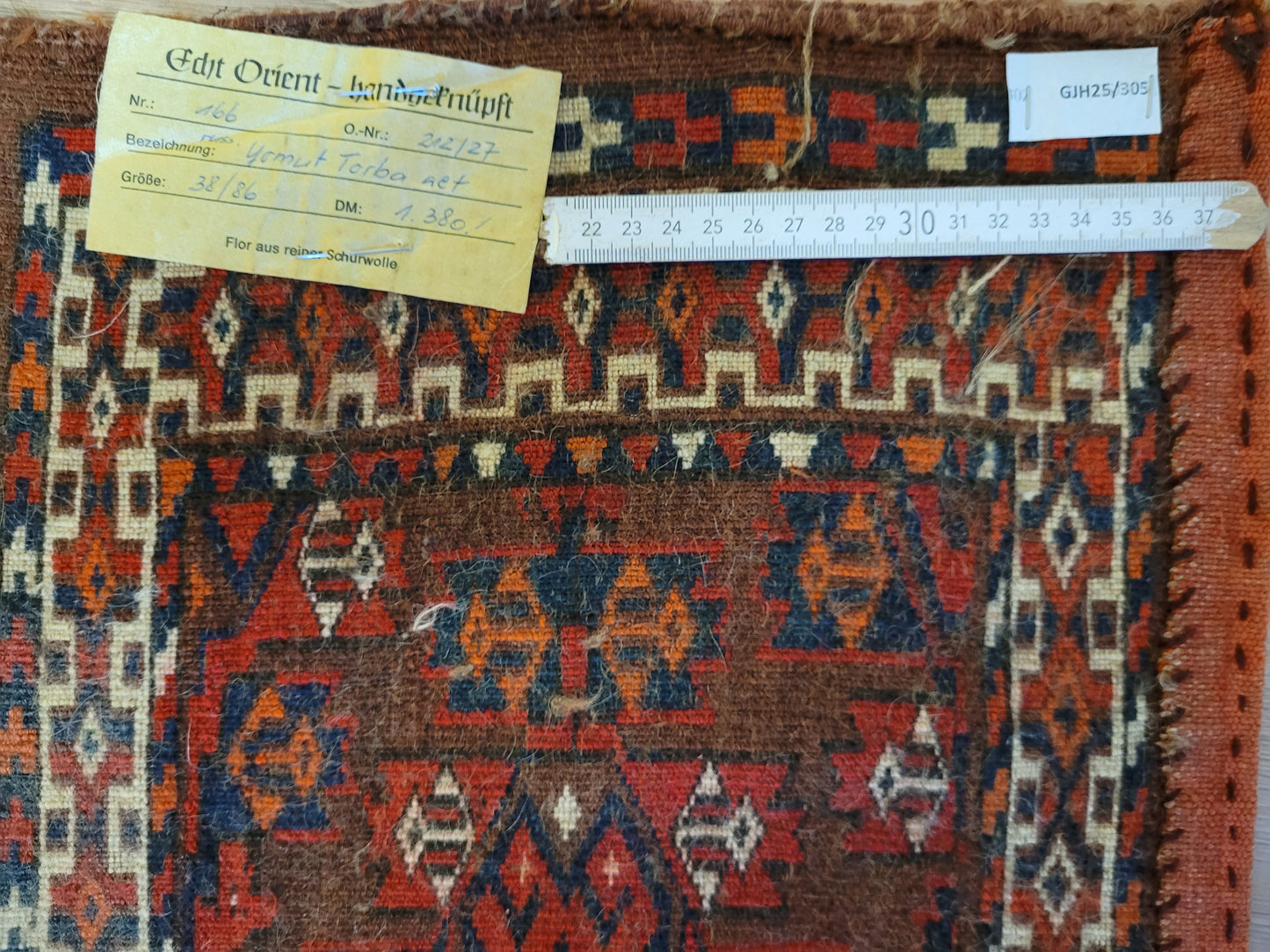 Jomut Turkmen Torba antik geometrisch 87×40 cm