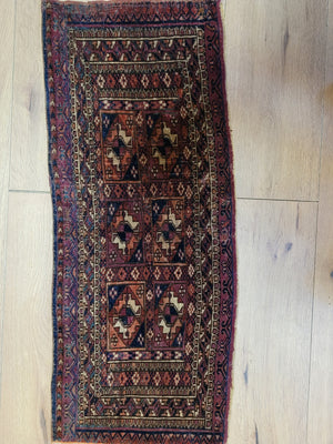Jomut Turkmen Teppich antik geometrisch 84×35 cm