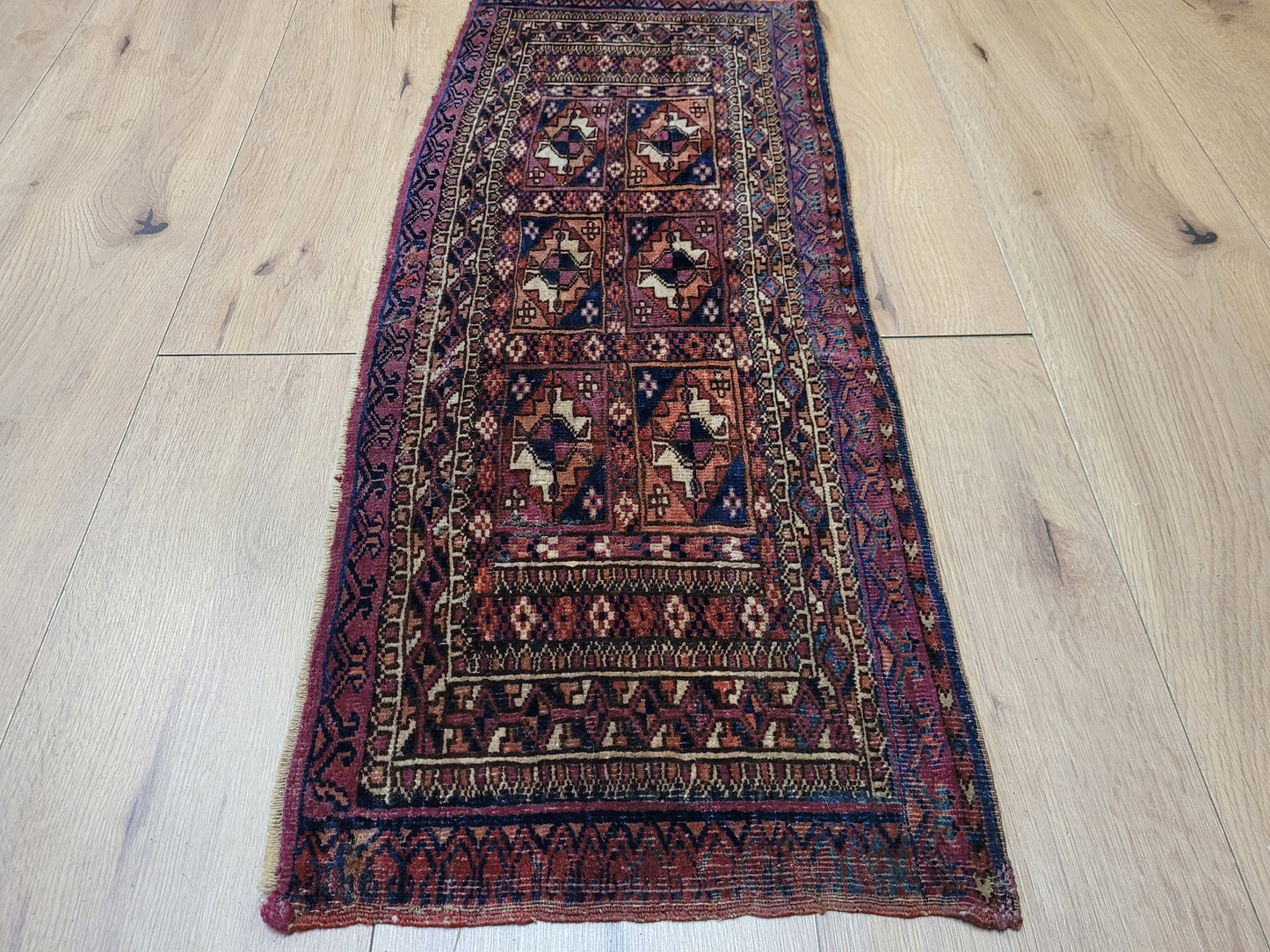 Jomut Turkmen Teppich antik geometrisch 84×35 cm