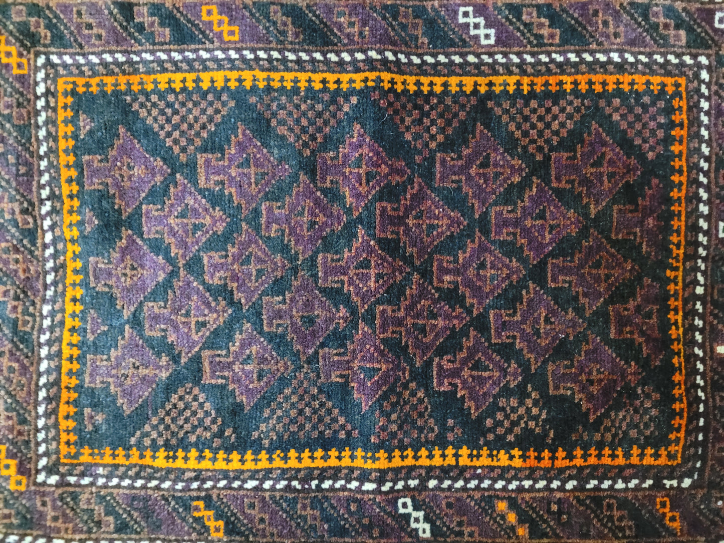 Belutsch Teppich antik geometrisch fein 126×40 cm