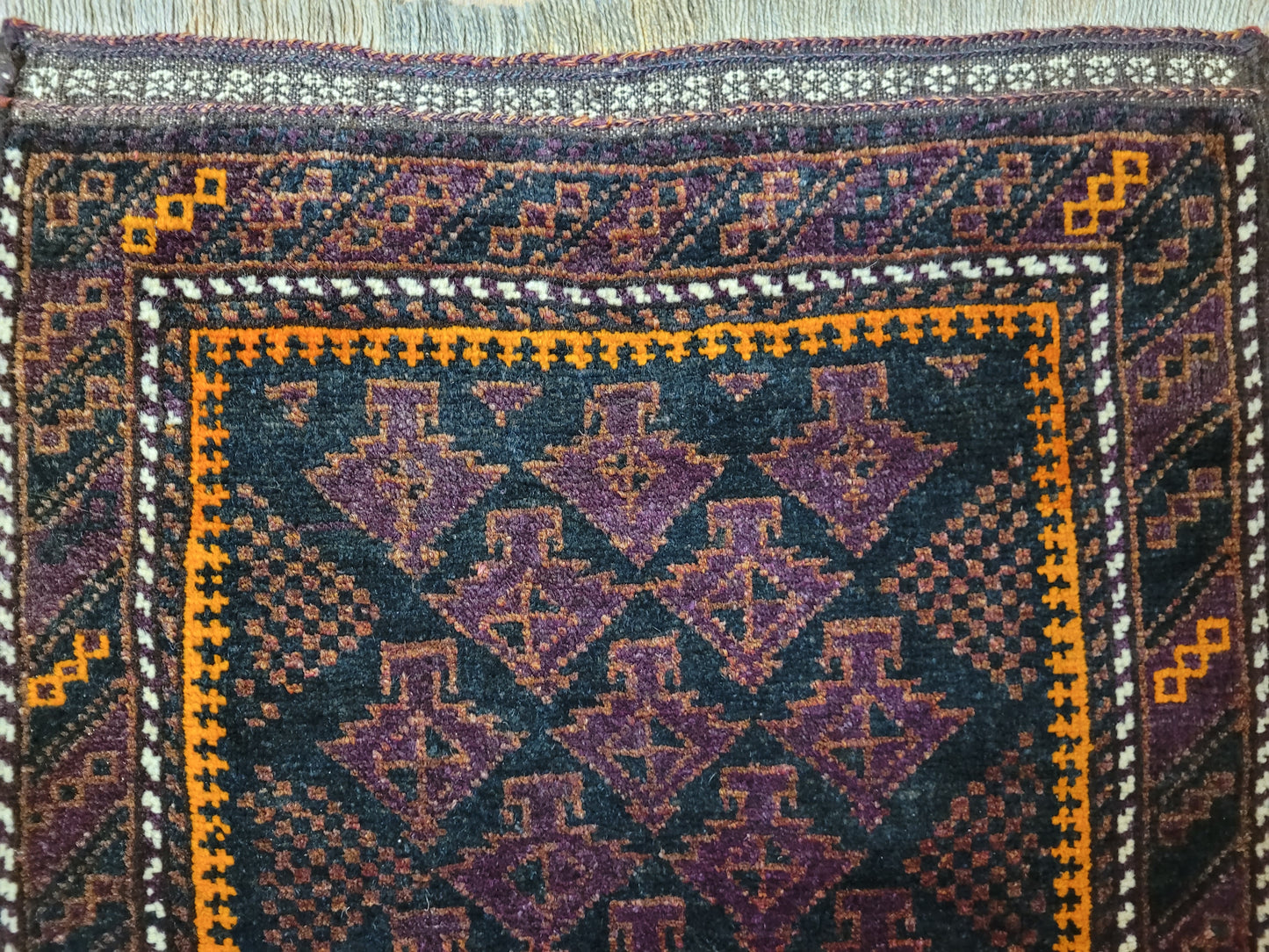 Belutsch Teppich antik geometrisch fein 126×40 cm