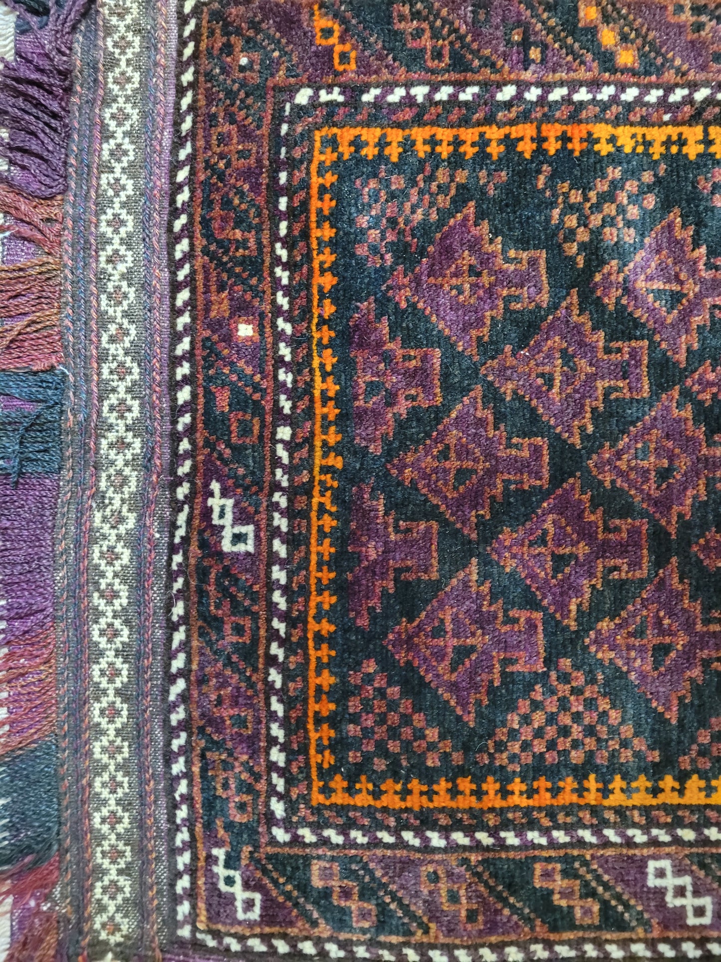 Belutsch Teppich antik geometrisch fein 126×40 cm