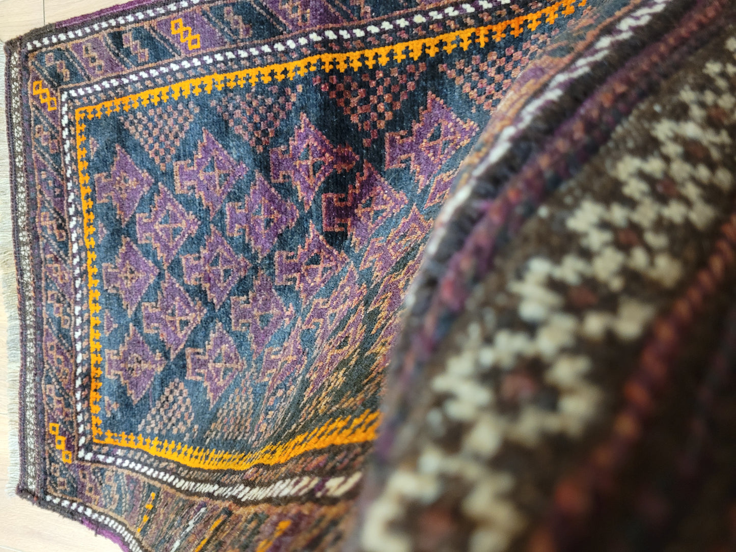 Belutsch Teppich antik geometrisch fein 126×40 cm