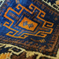 Belutsch Teppich antik geometrisch blau orange 56×60 cm
