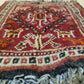 Orientteppich Handgeknüpft Gaschghai Teppich Tiermotiv Rot 30×33 cm