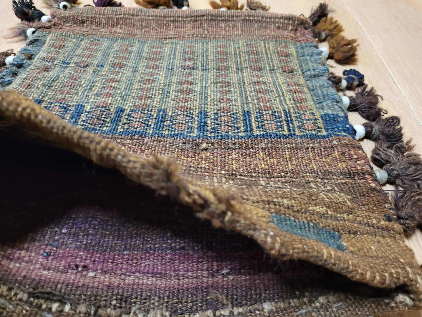 Orientteppich handgeknüpft Kelim Tasche 40×34 cm antik