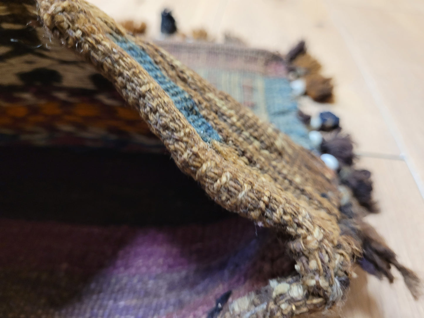 Orientteppich handgeknüpft Kelim Tasche 40×34 cm antik