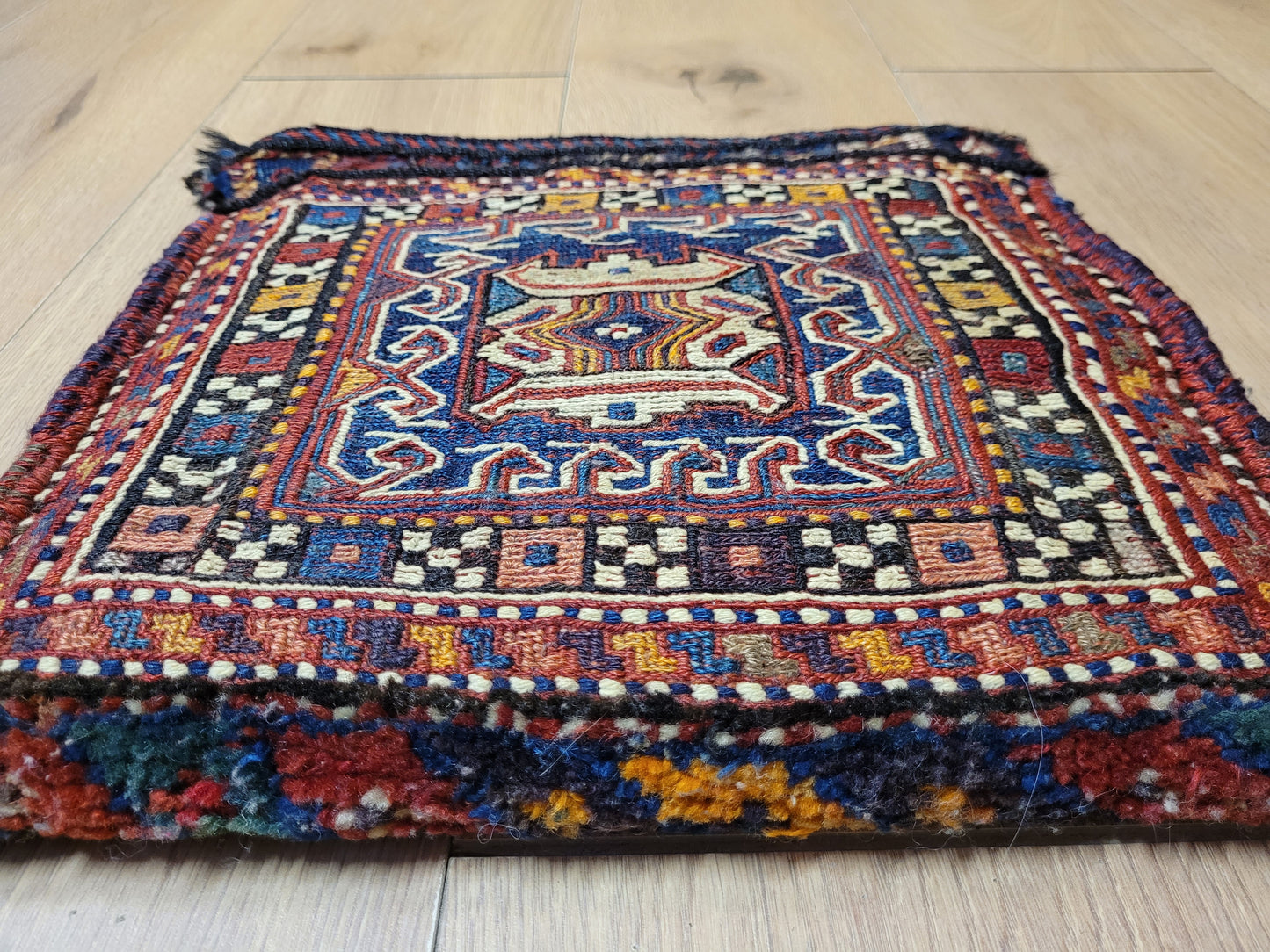 Orientteppich handgeknüpft Kelim Tasche 35×35 cm antik