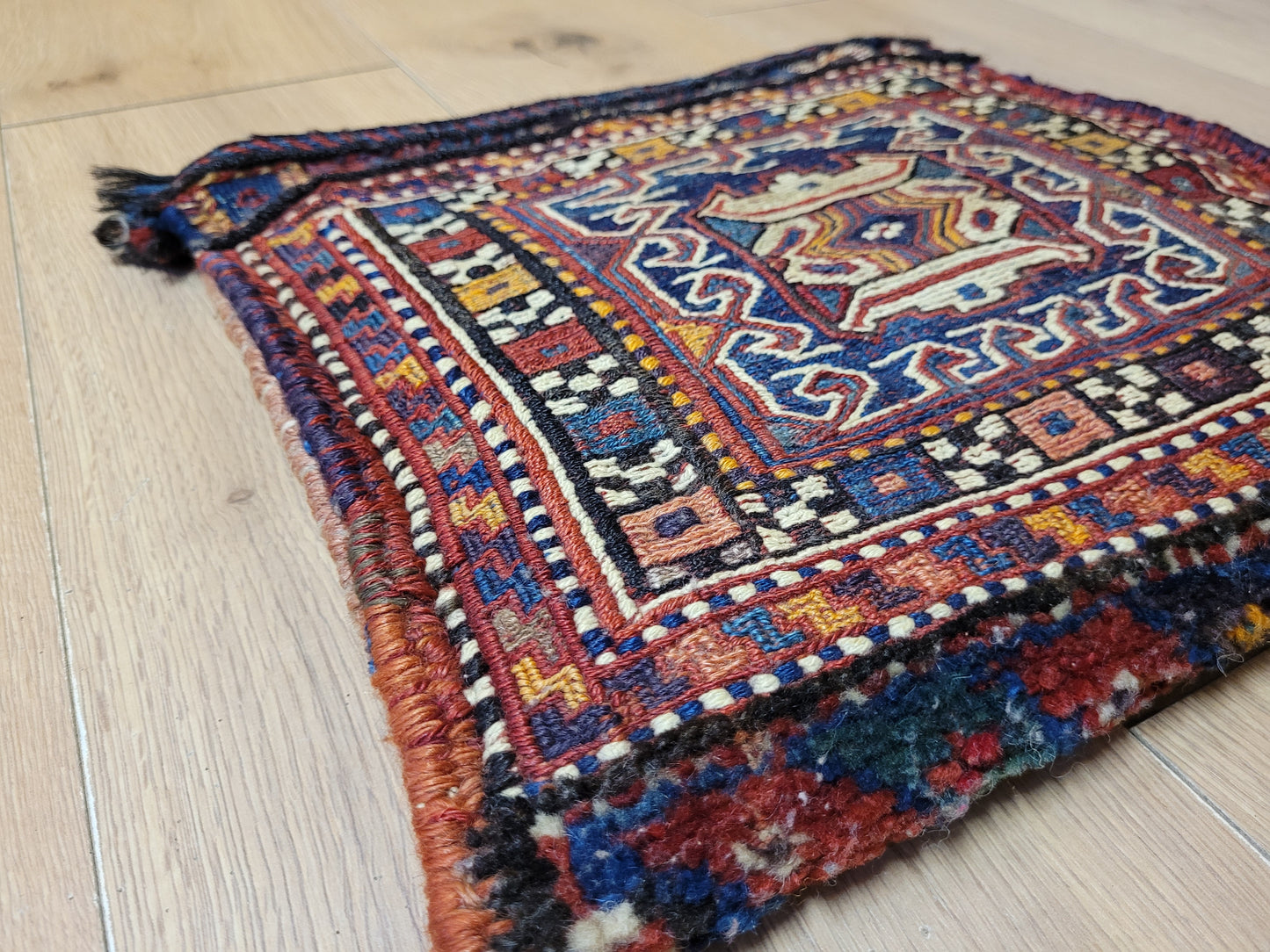 Orientteppich handgeknüpft Kelim Tasche 35×35 cm antik