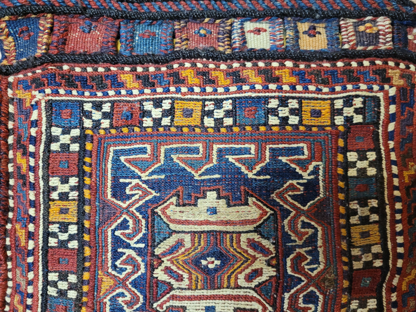 Orientteppich handgeknüpft Kelim Tasche 35×35 cm antik