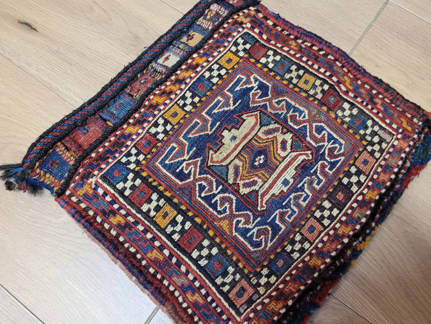 Orientteppich handgeknüpft Kelim Tasche 35×35 cm antik