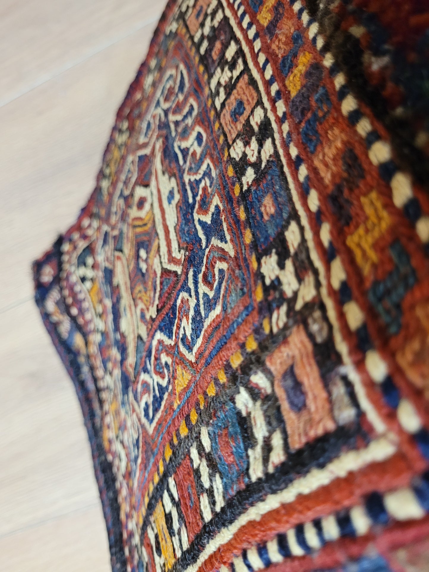 Orientteppich handgeknüpft Kelim Tasche 35×35 cm antik