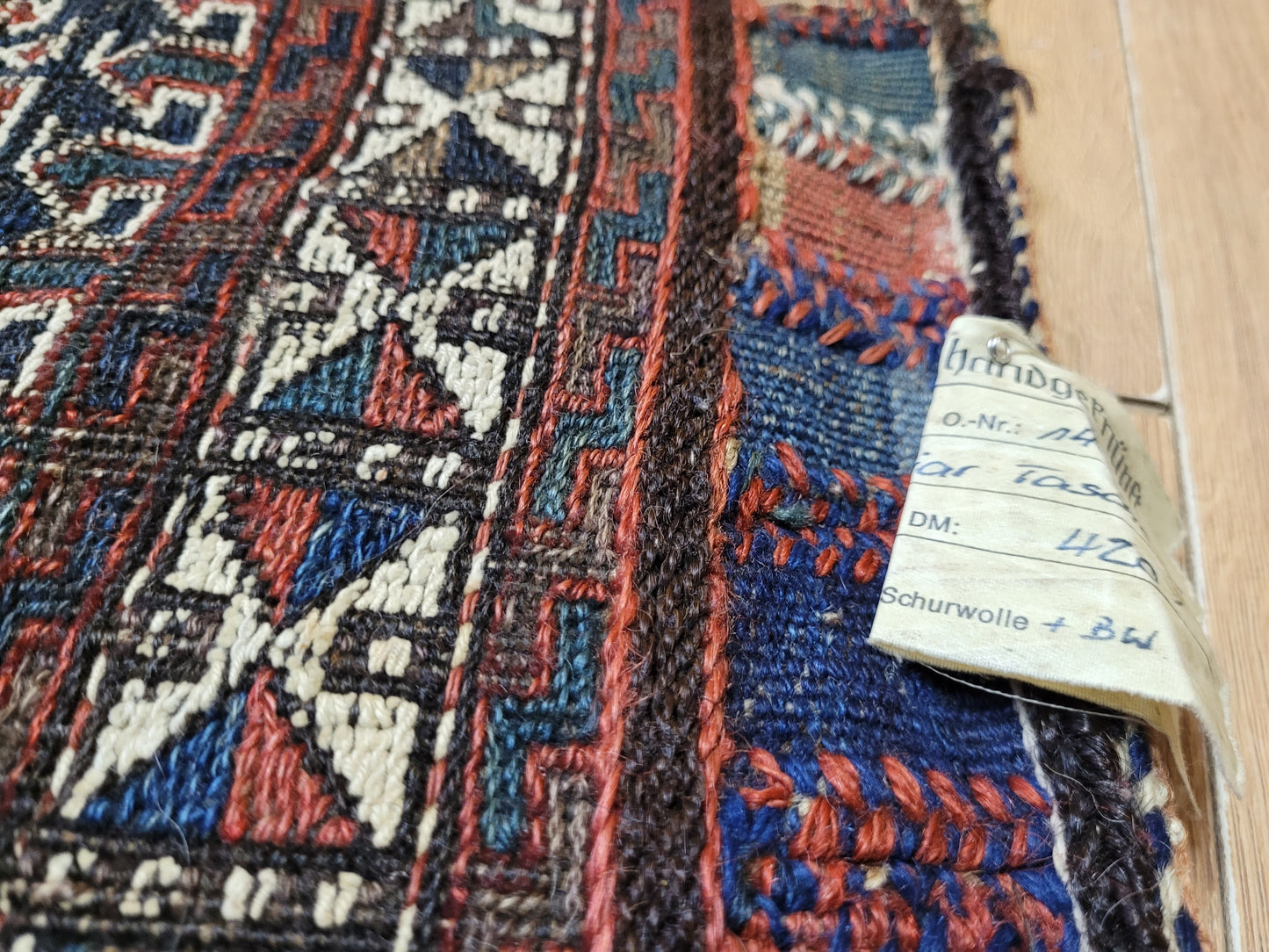 Orientteppich handgeknüpft Kelim Tasche 40×43 cm antik