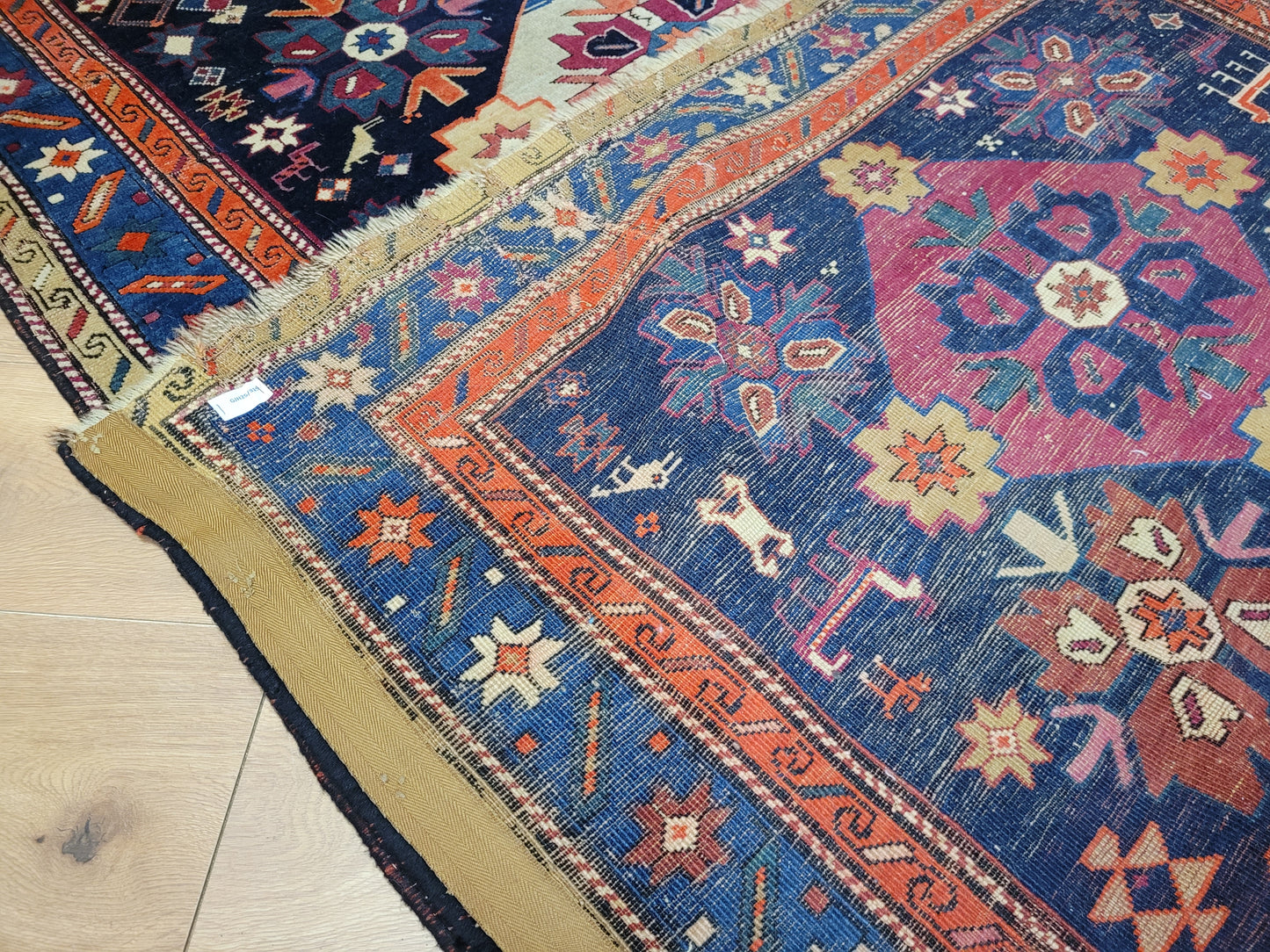 Orientteppich handgeknüpft Kazak antik 264x130 cm