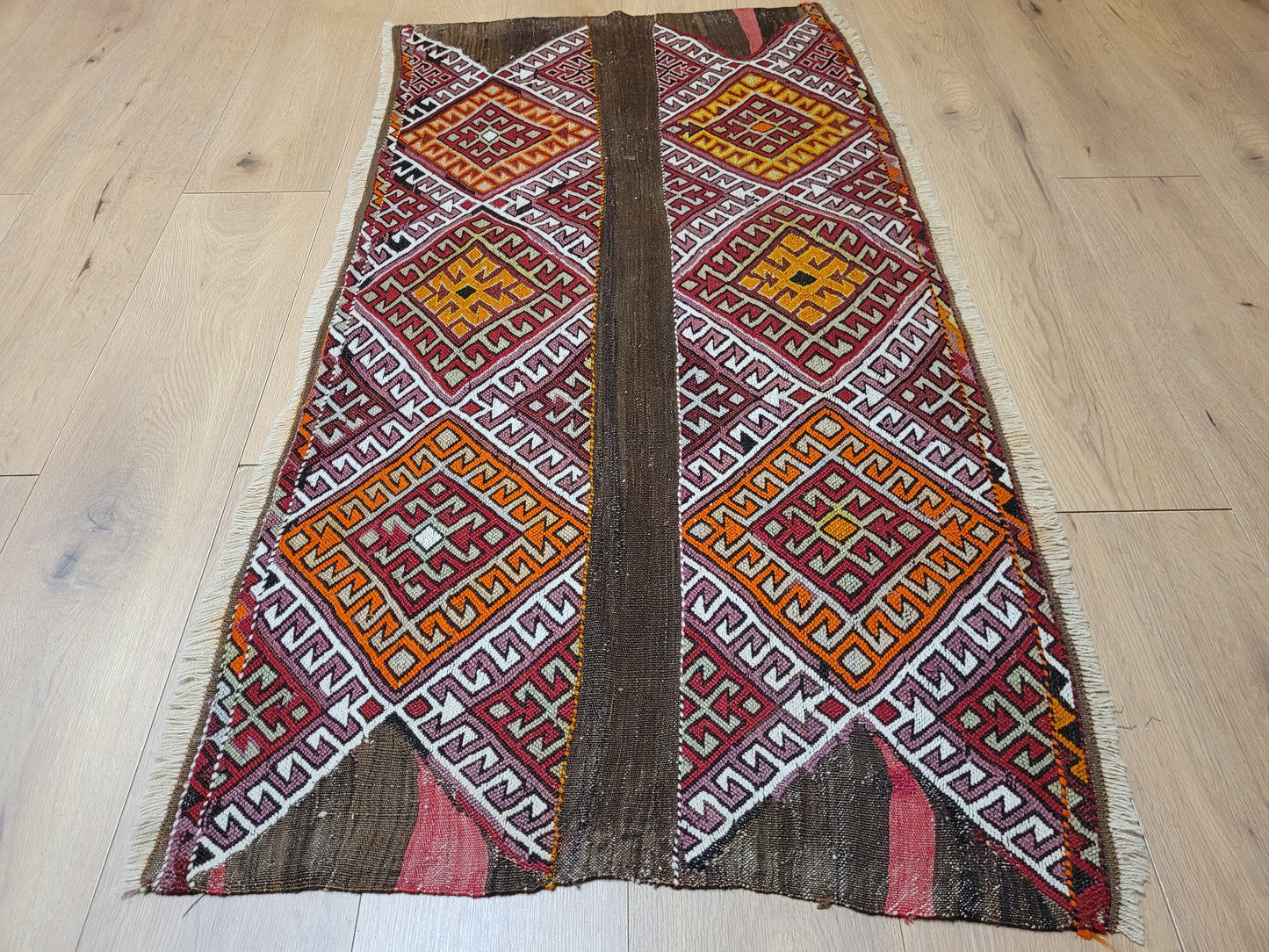 Orientteppich handgeknüpft Kelim Bachtiar 137×72 cm antik