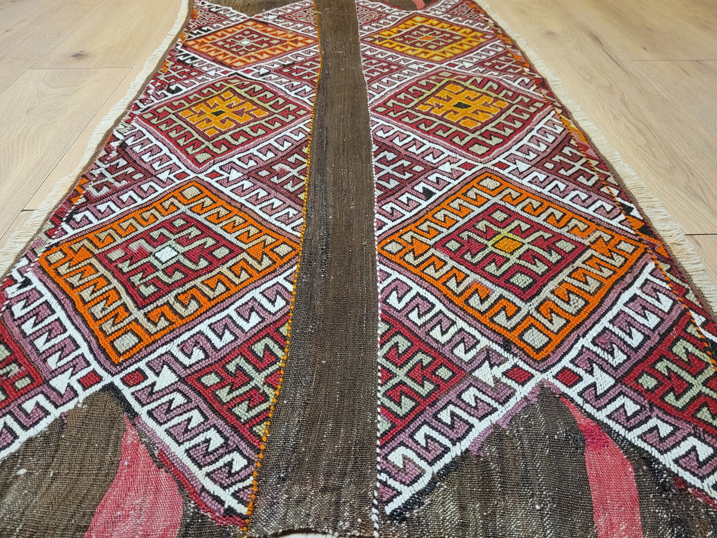 Orientteppich handgeknüpft Kelim Bachtiar 137×72 cm antik