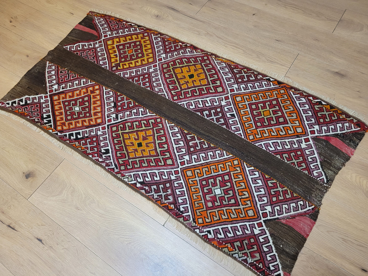 Orientteppich handgeknüpft Kelim Bachtiar 137×72 cm antik