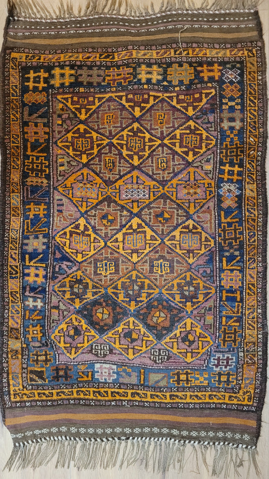 Orientteppich handgeknüpft Beludj 168×105 cm antik