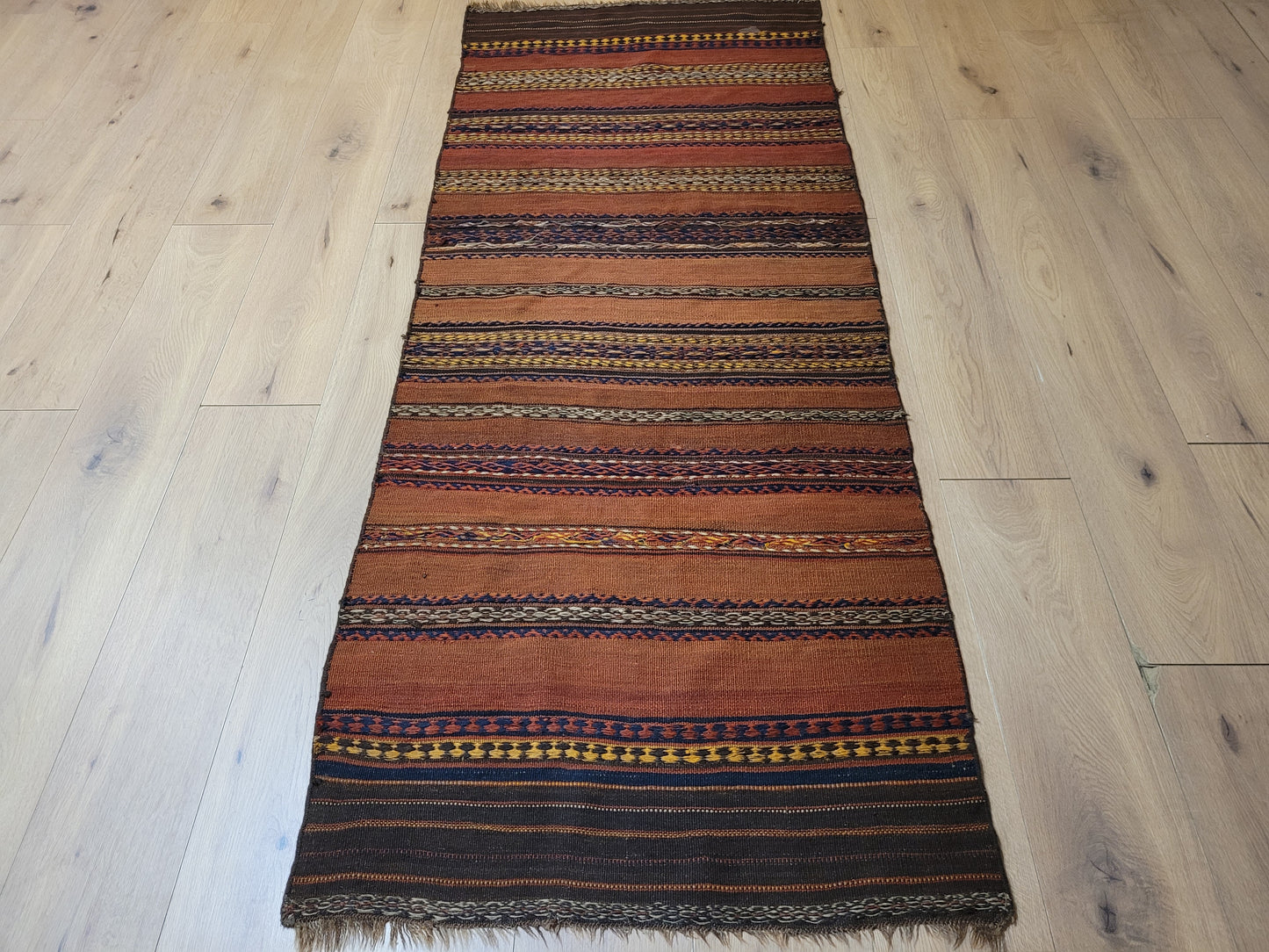 Orientteppich handgeknüpft Beludj Kelim 220×85 cm antik