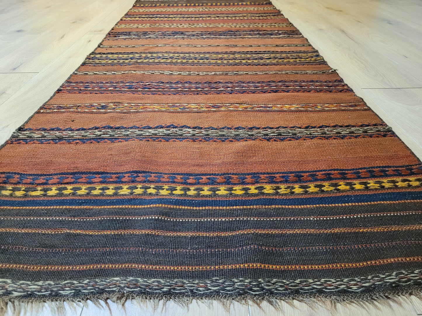 Orientteppich handgeknüpft Beludj Kelim 220×85 cm antik