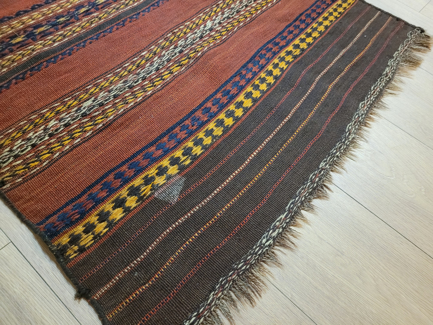 Orientteppich handgeknüpft Beludj Kelim 220×85 cm antik