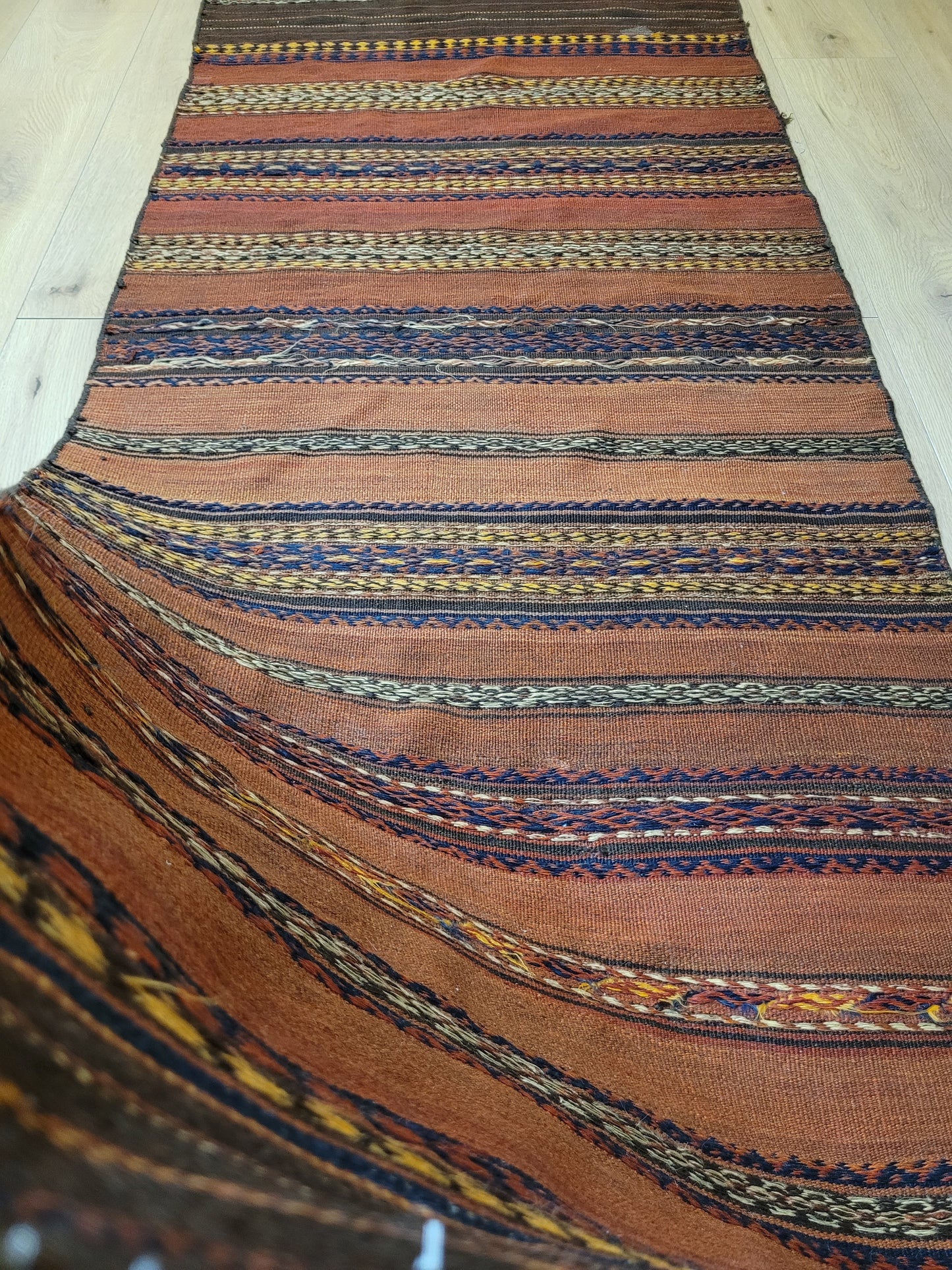 Orientteppich handgeknüpft Beludj Kelim 220×85 cm antik