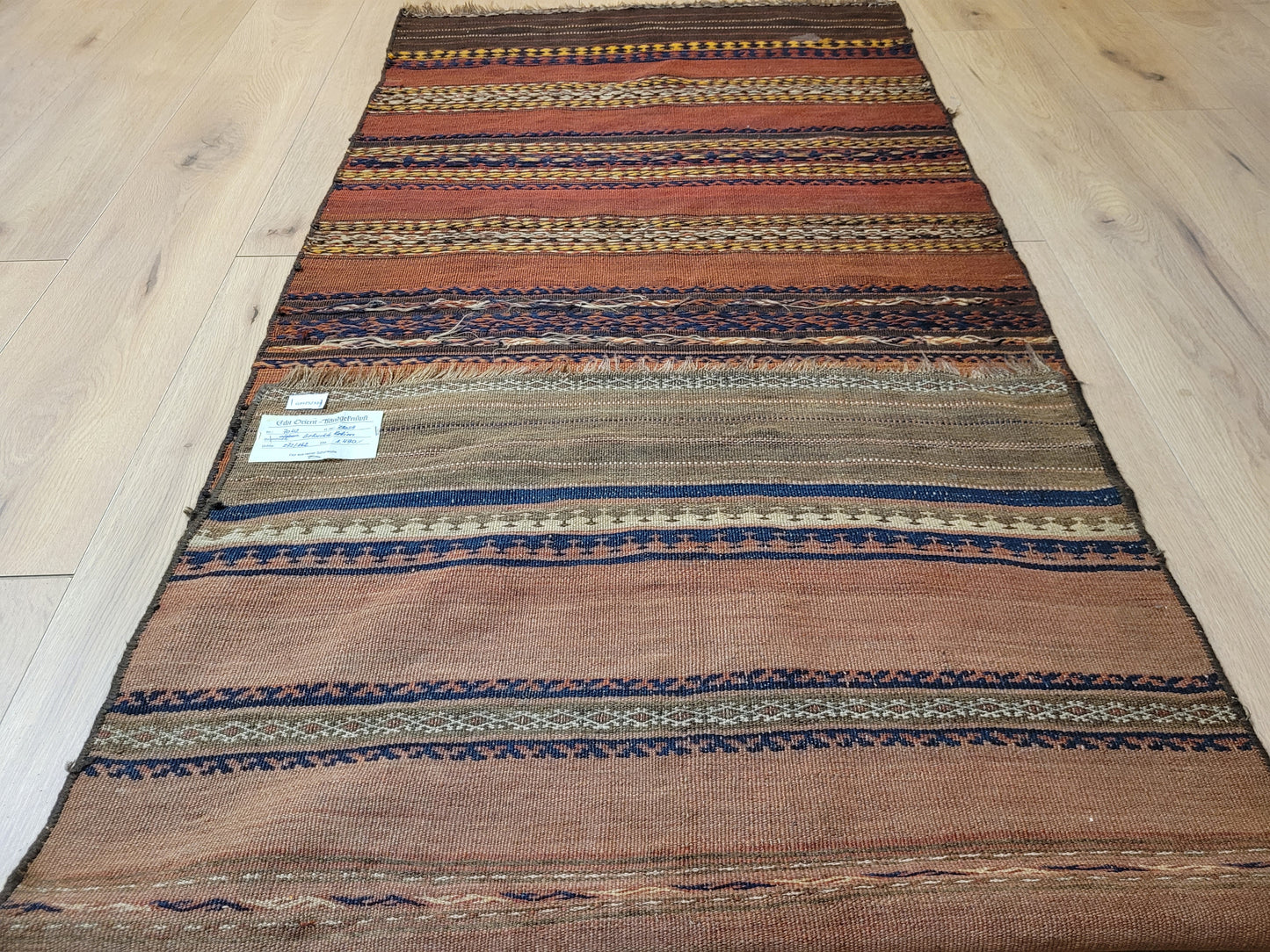 Orientteppich handgeknüpft Beludj Kelim 220×85 cm antik
