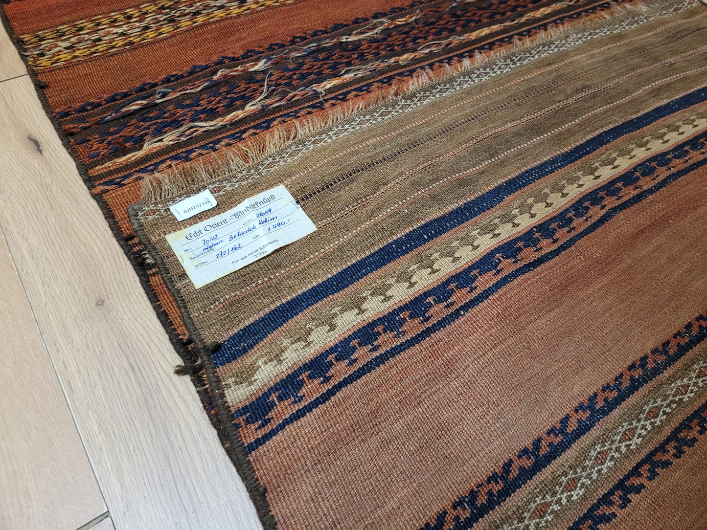 Orientteppich handgeknüpft Beludj Kelim 220×85 cm antik