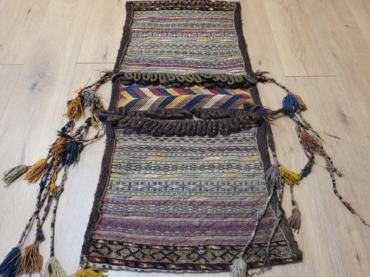 Orientteppich handgeknüpft Belutsch Taschenstück 110x50 cm