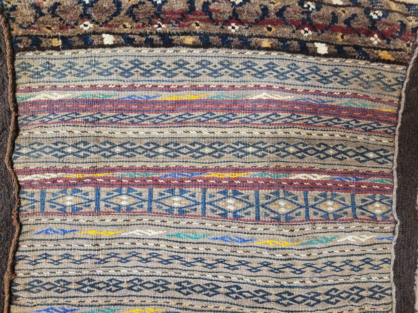 Orientteppich handgeknüpft Belutsch Taschenstück 110x50 cm