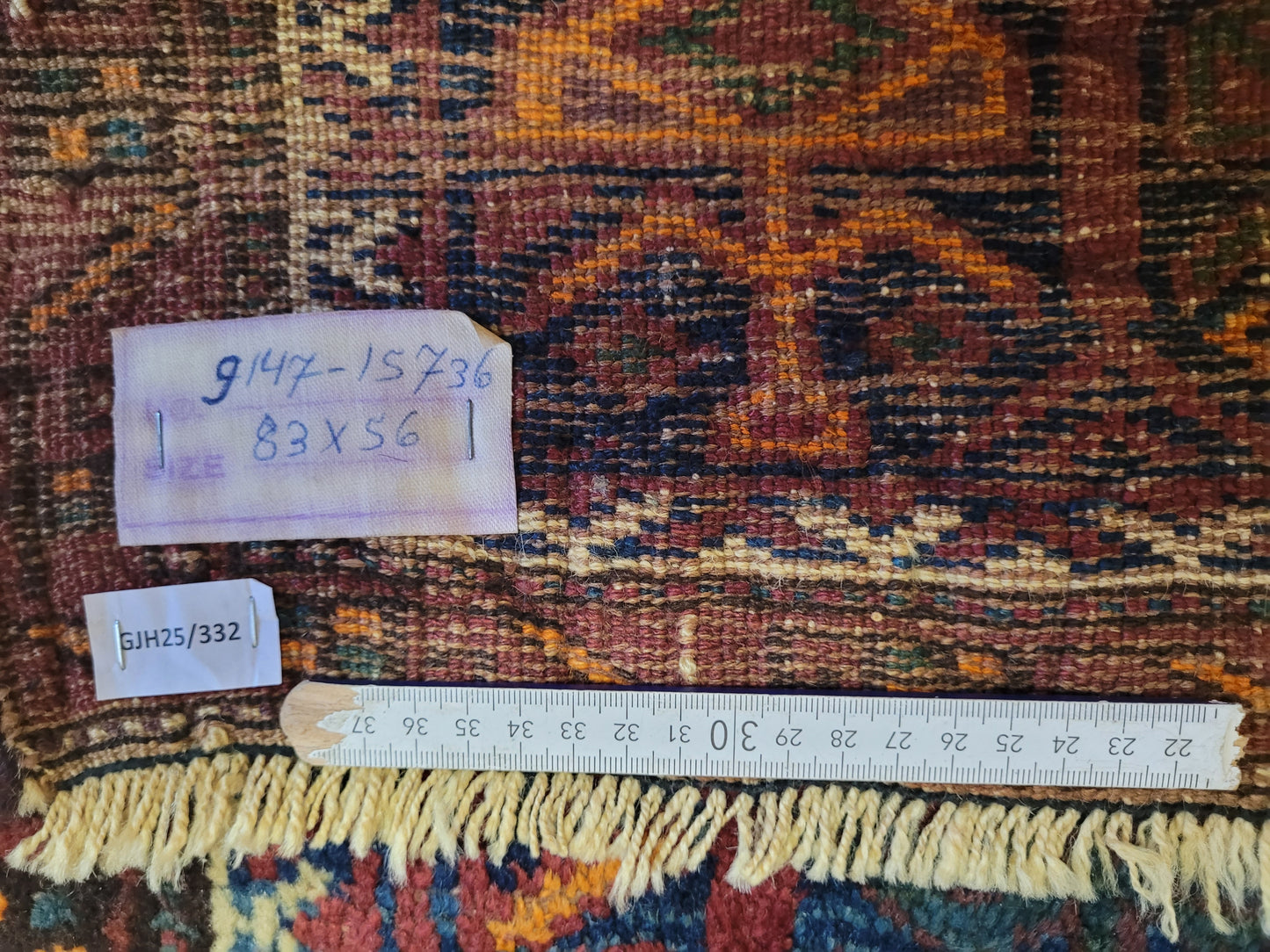 Orientteppich handgeknüpft Belutsch 83x56 cm