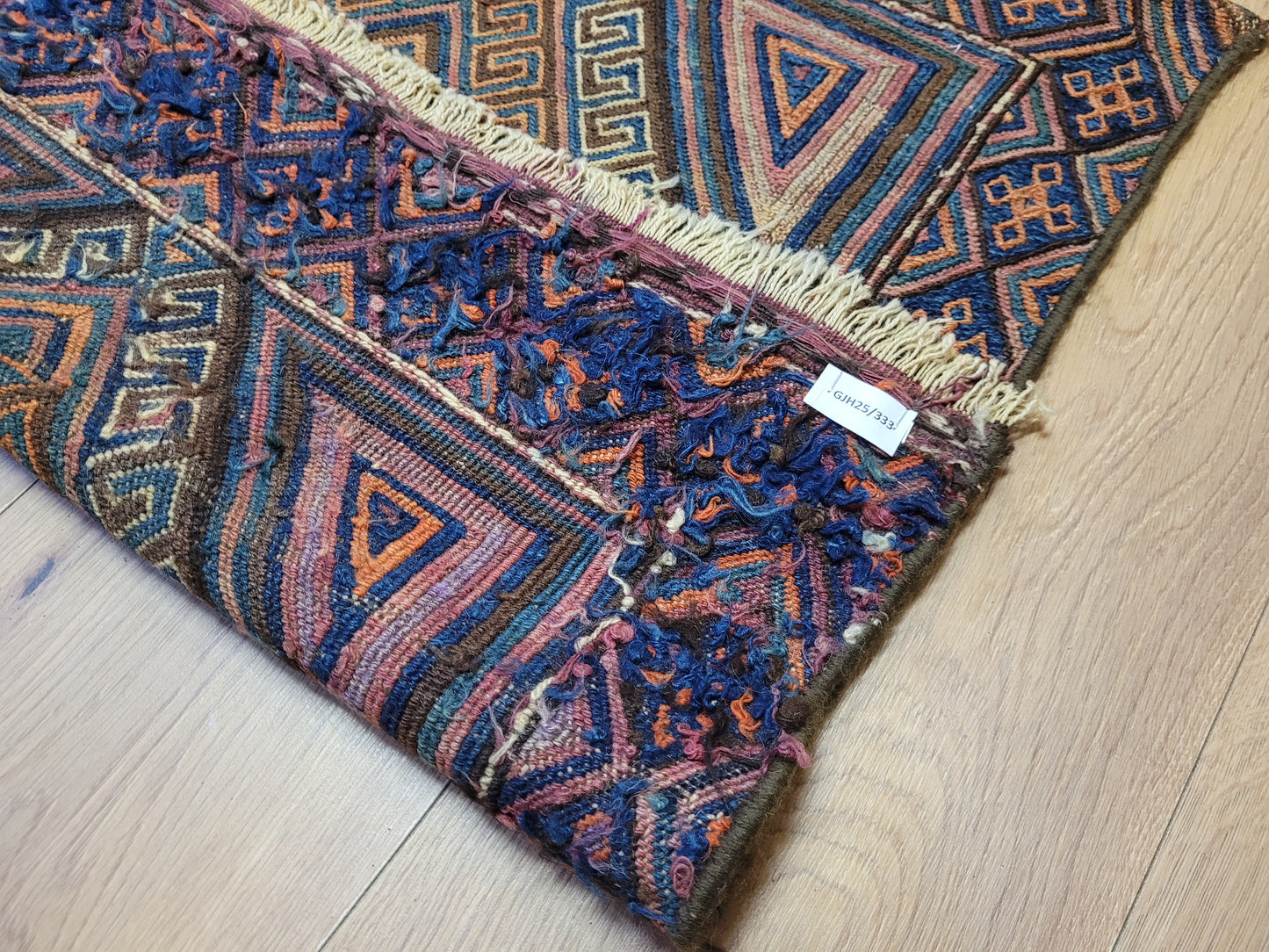 Orientteppich handgewebt Kelim geometrisch 75x67 cm