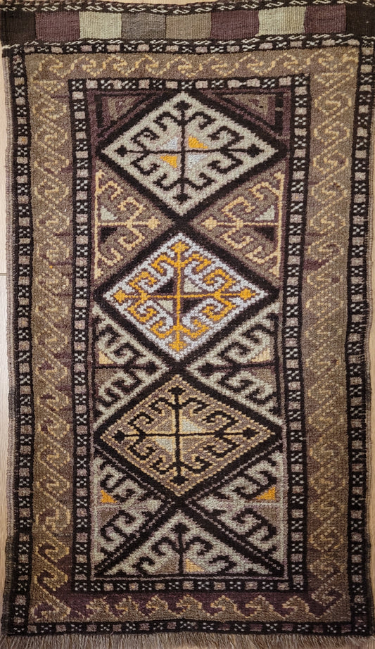 Orientteppich handgeknüpft Belutsch 98x55 cm