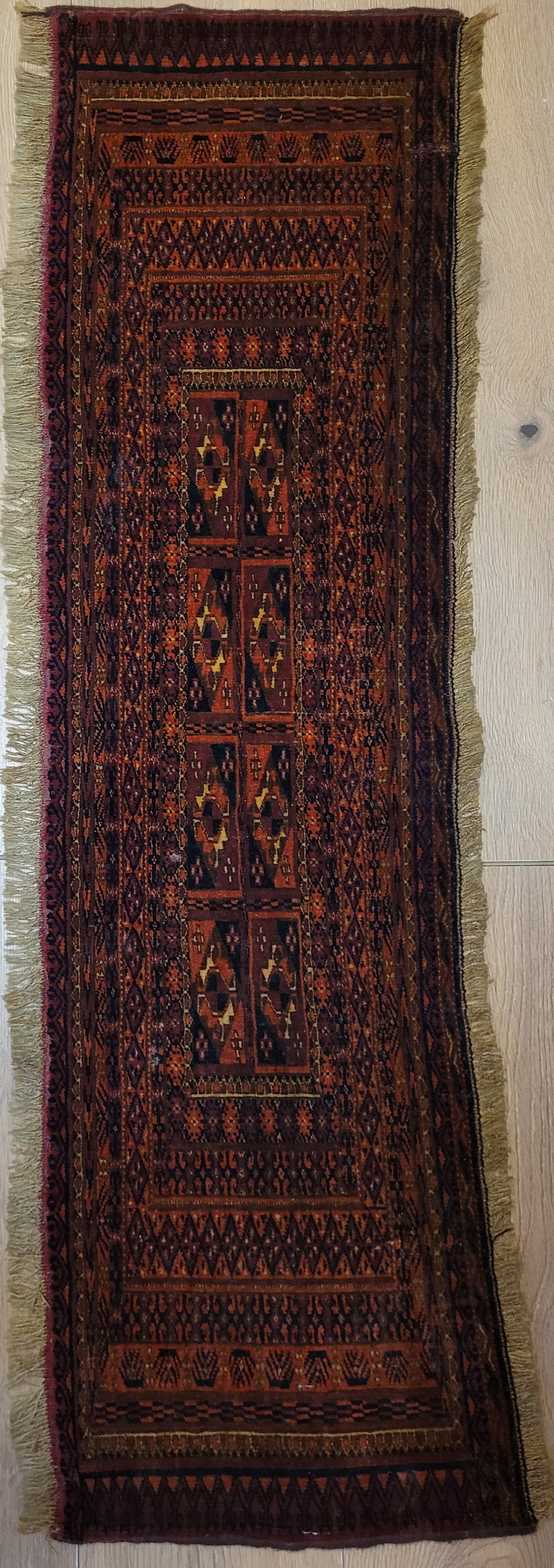 Orientteppich handgeknüpft 118×35 cm Jomut Muster feine Wolle