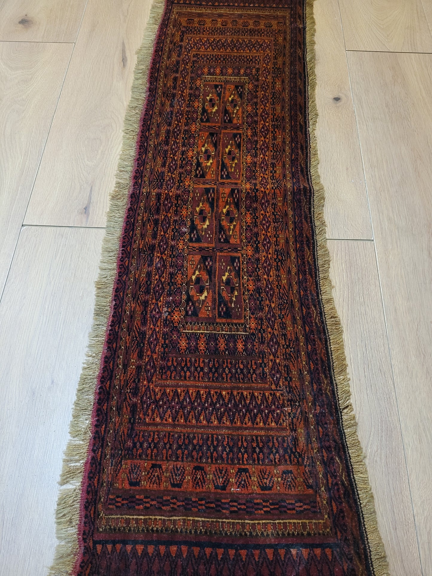 Orientteppich handgeknüpft 118×35 cm Jomut Muster feine Wolle