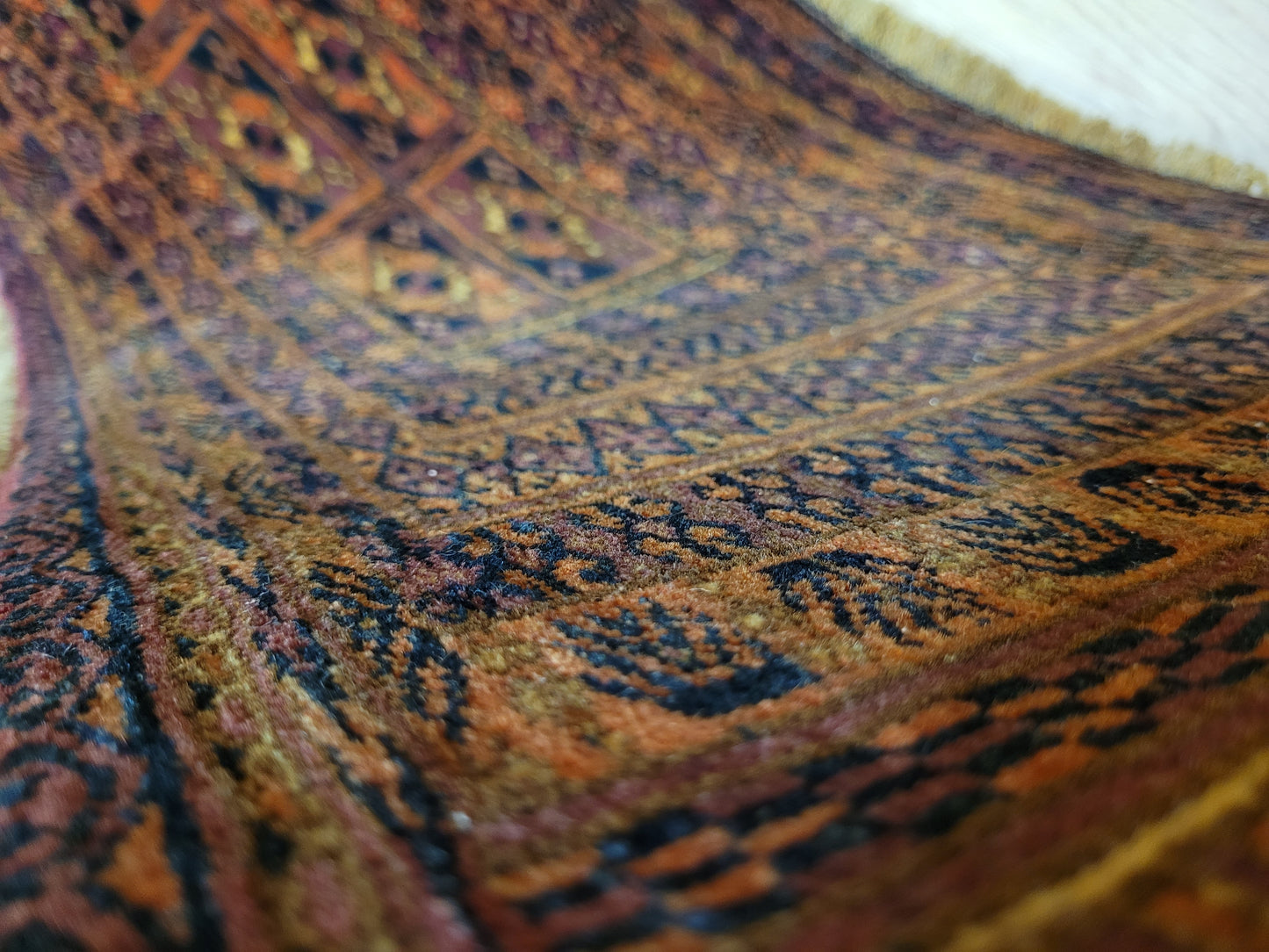 Orientteppich handgeknüpft 118×35 cm Jomut Muster feine Wolle