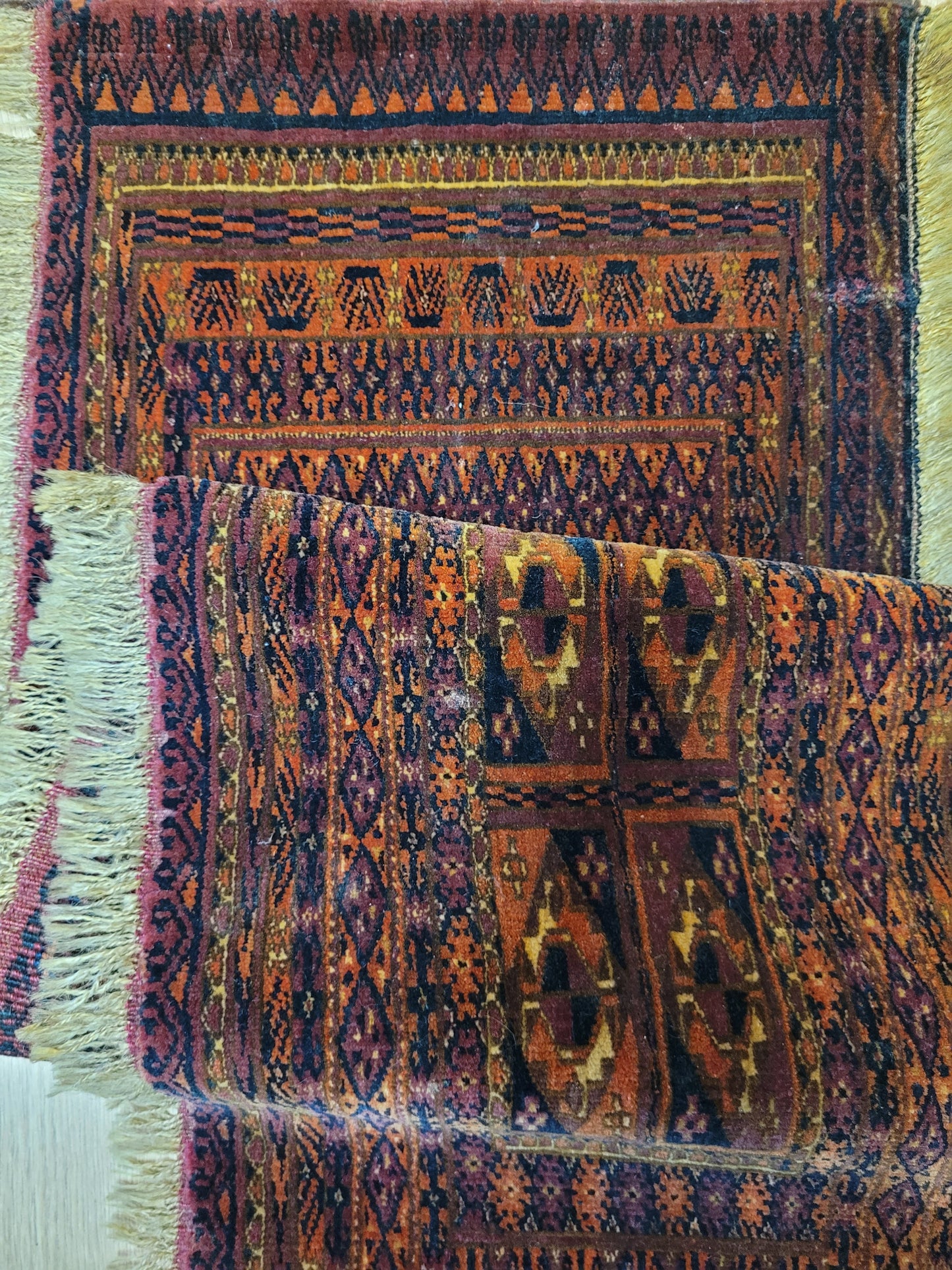 Orientteppich handgeknüpft 118×35 cm Jomut Muster feine Wolle