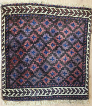 Orientteppich handgeknüpft 49×44 cm Gashgai Kleinformat Nomadenstil