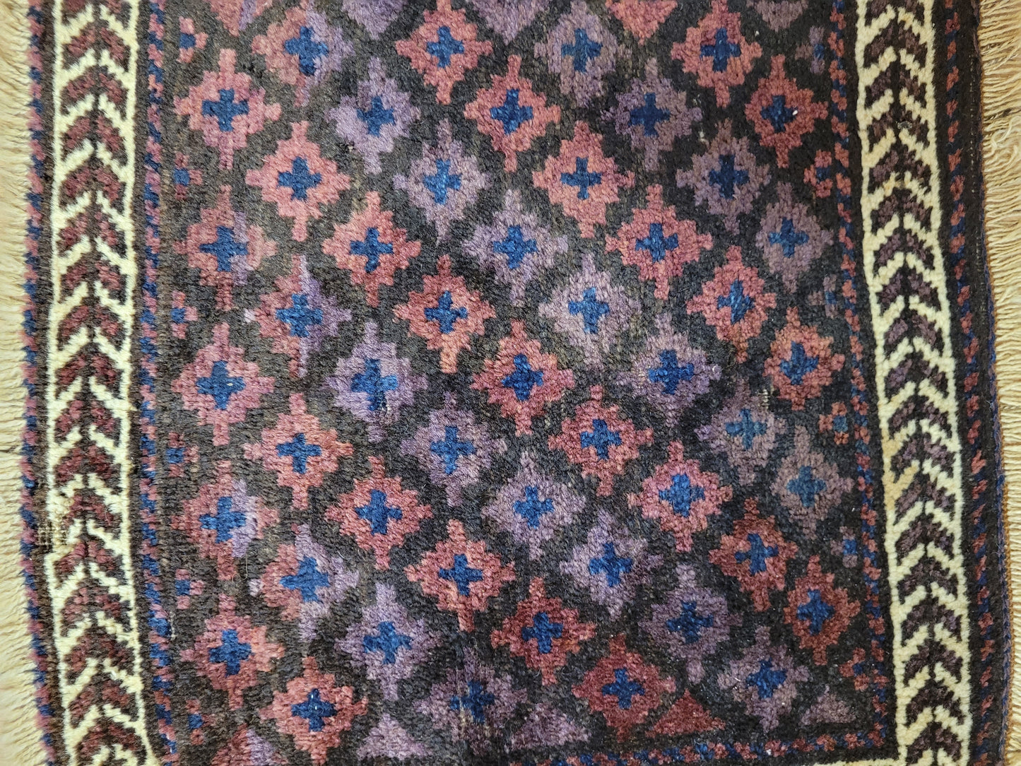 Orientteppich handgeknüpft 49×44 cm Gashgai Kleinformat Nomadenstil