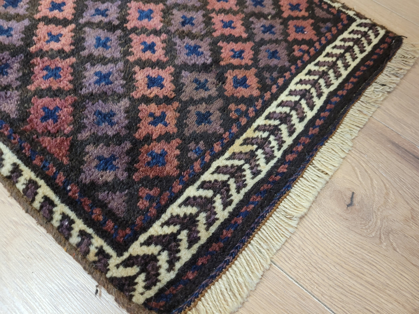 Orientteppich handgeknüpft 49×44 cm Gashgai Kleinformat Nomadenstil