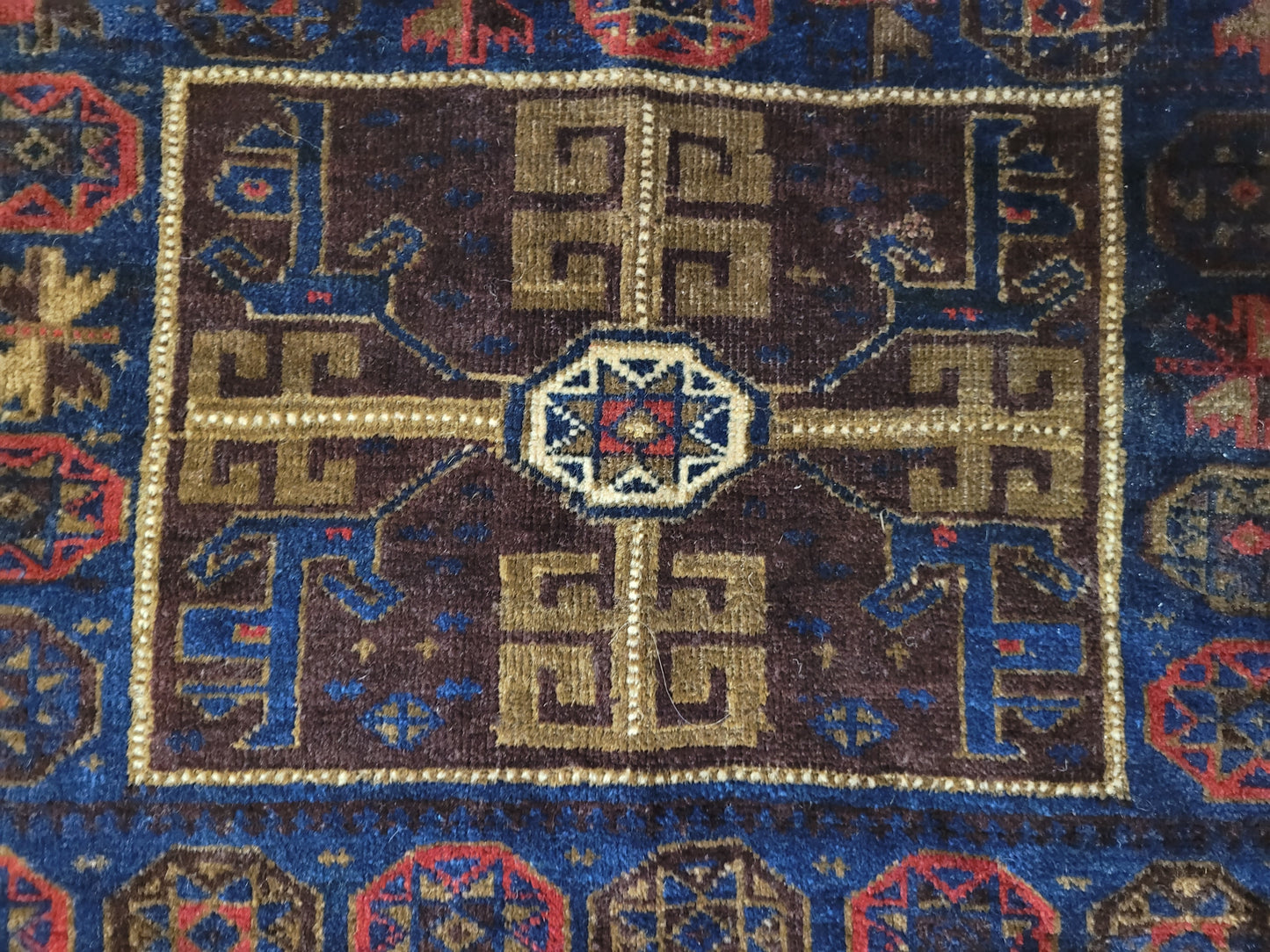 Orientteppich handgeknüpft 62×50 cm Beludj Tribal Muster