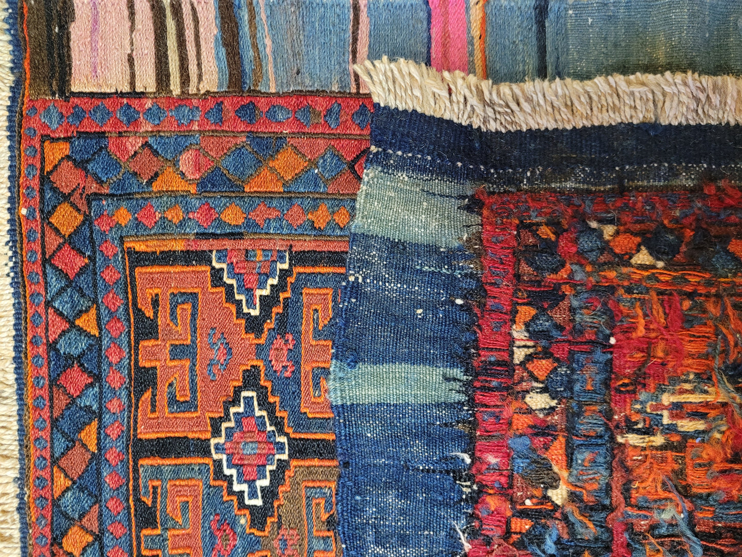 Orientteppich handgeknüpft 75 × 64 cm Sumak Kelim geometrisch