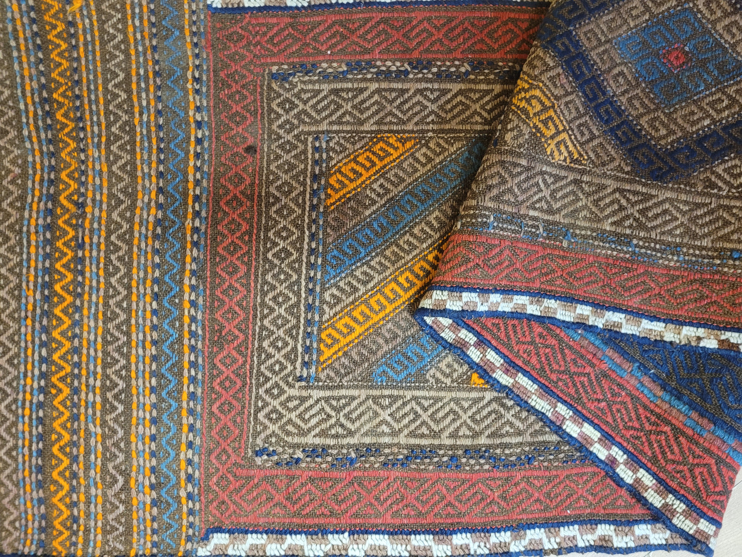 Orientteppich handgeknüpft Kelim Läufer 260×63 cm