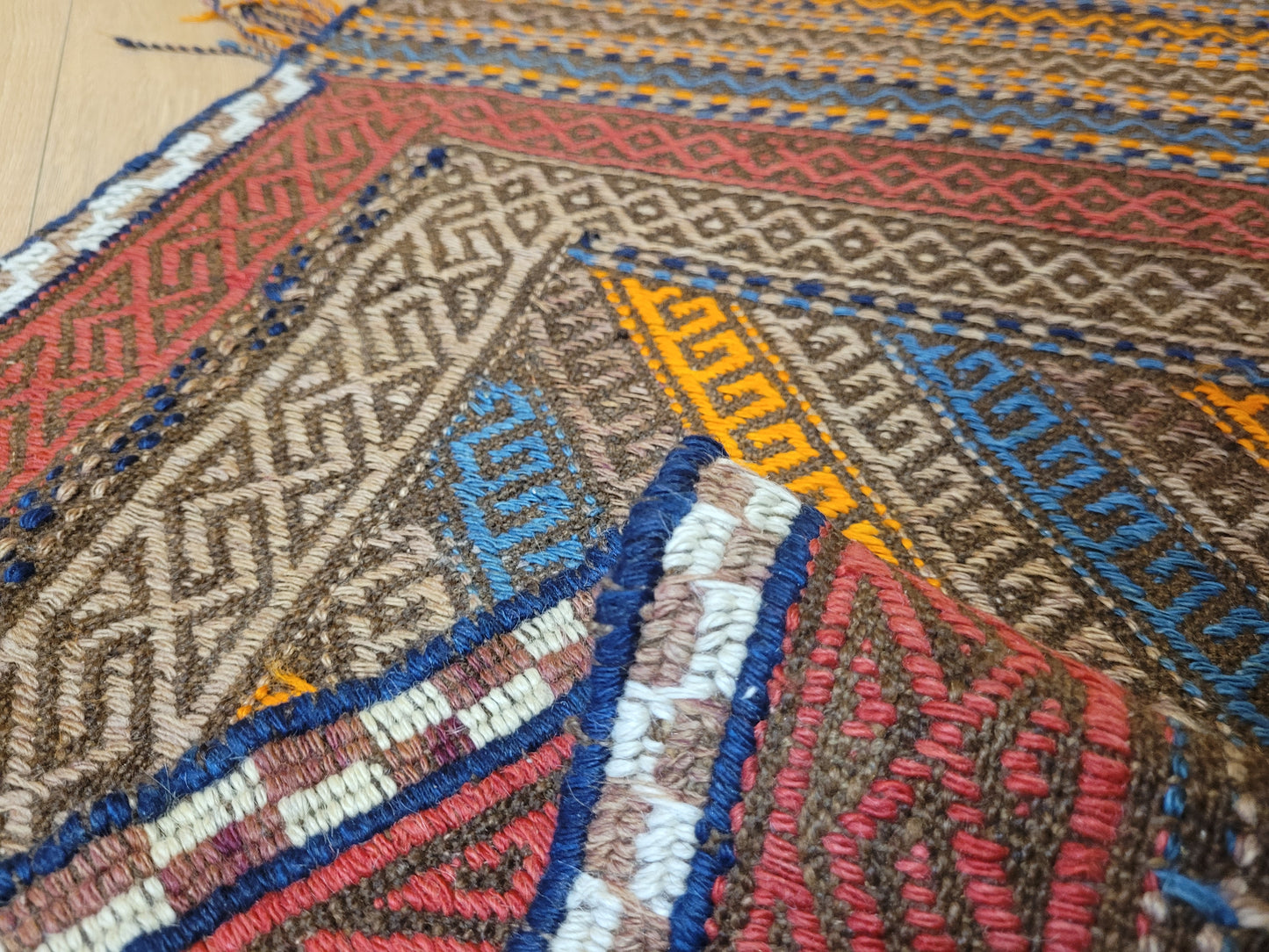 Orientteppich handgeknüpft Kelim Läufer 260×63 cm