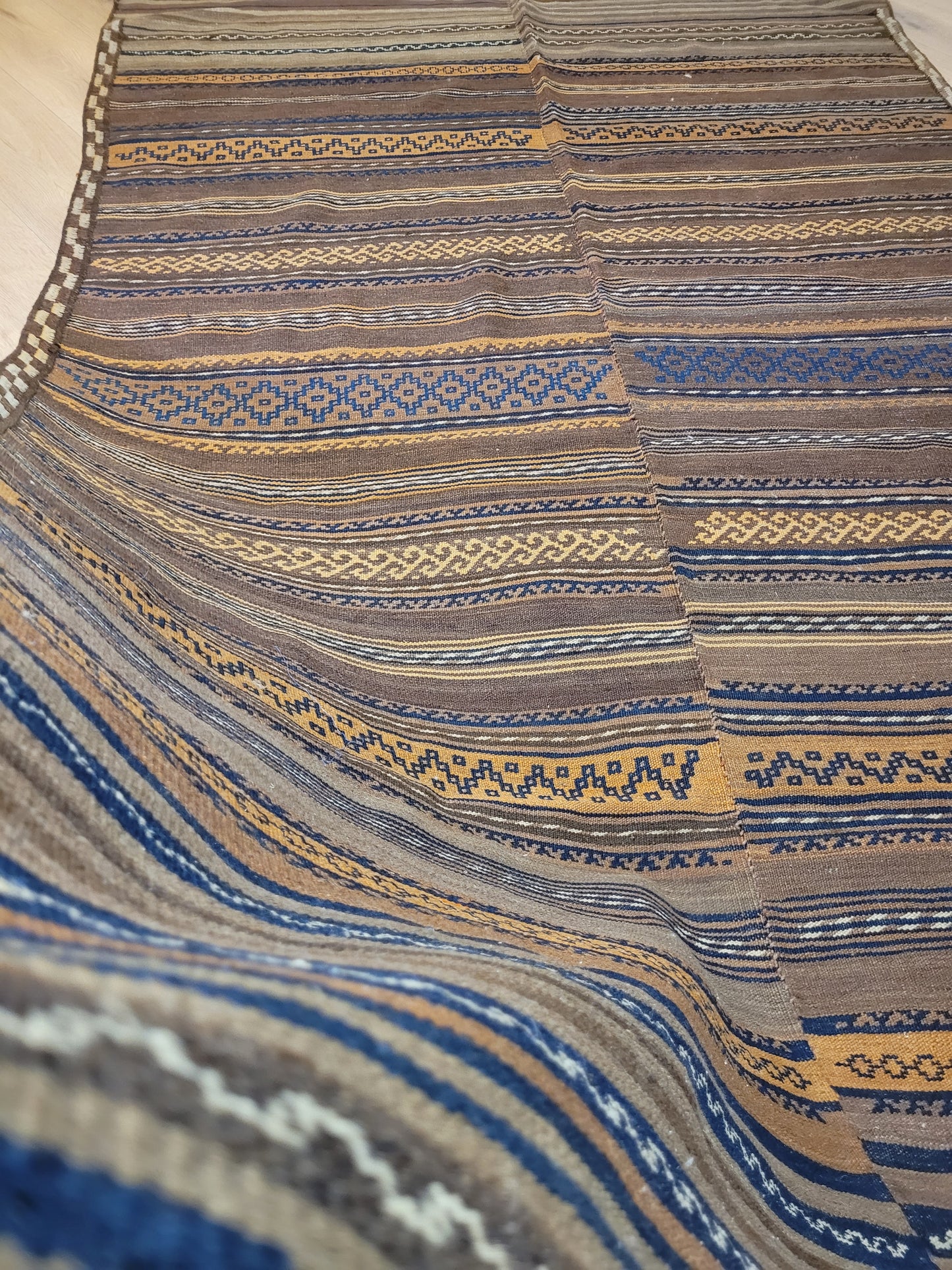 Orientteppich handgeknüpft Kelim 273×163 cm Gashgai Streifenmuster