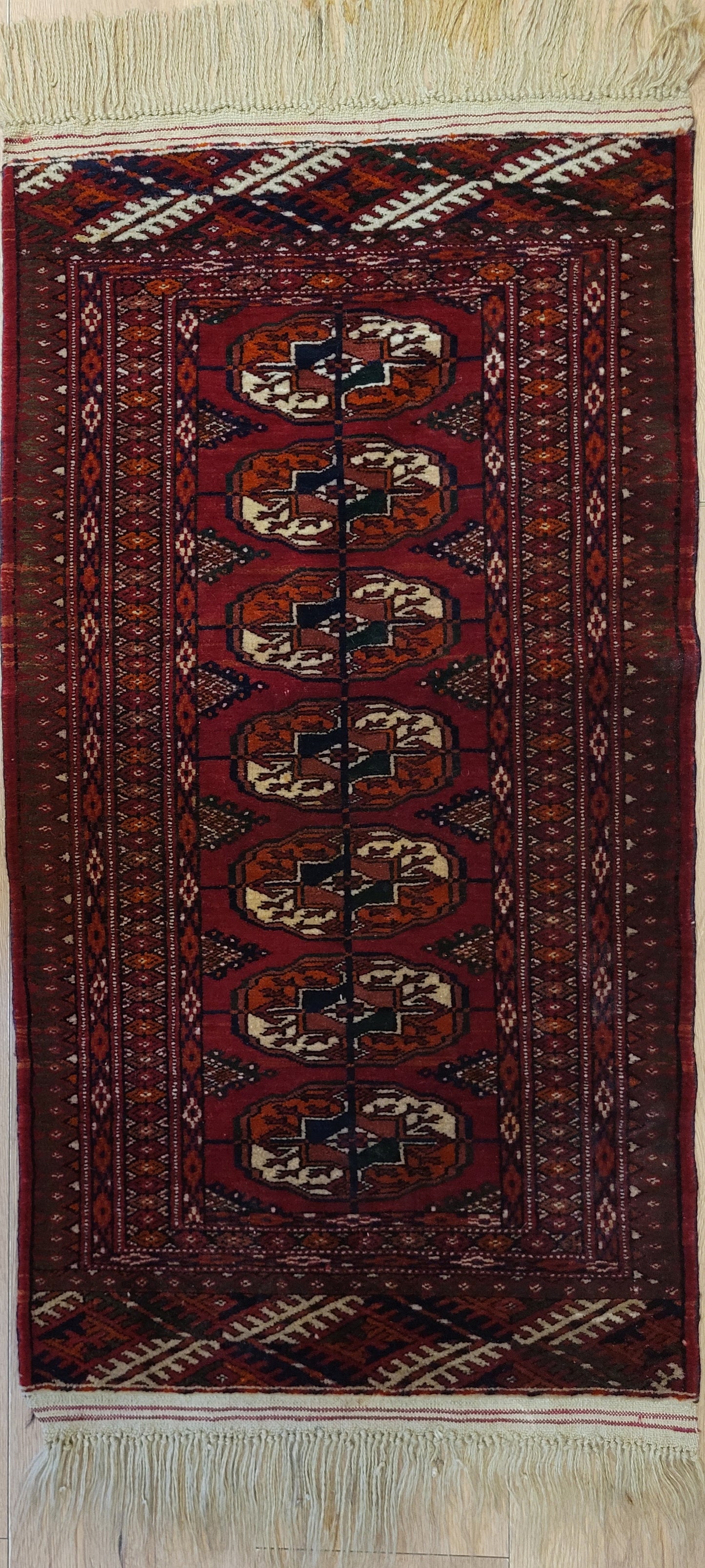 Orientteppich handgeknüpft 100x53 Jamut Rot