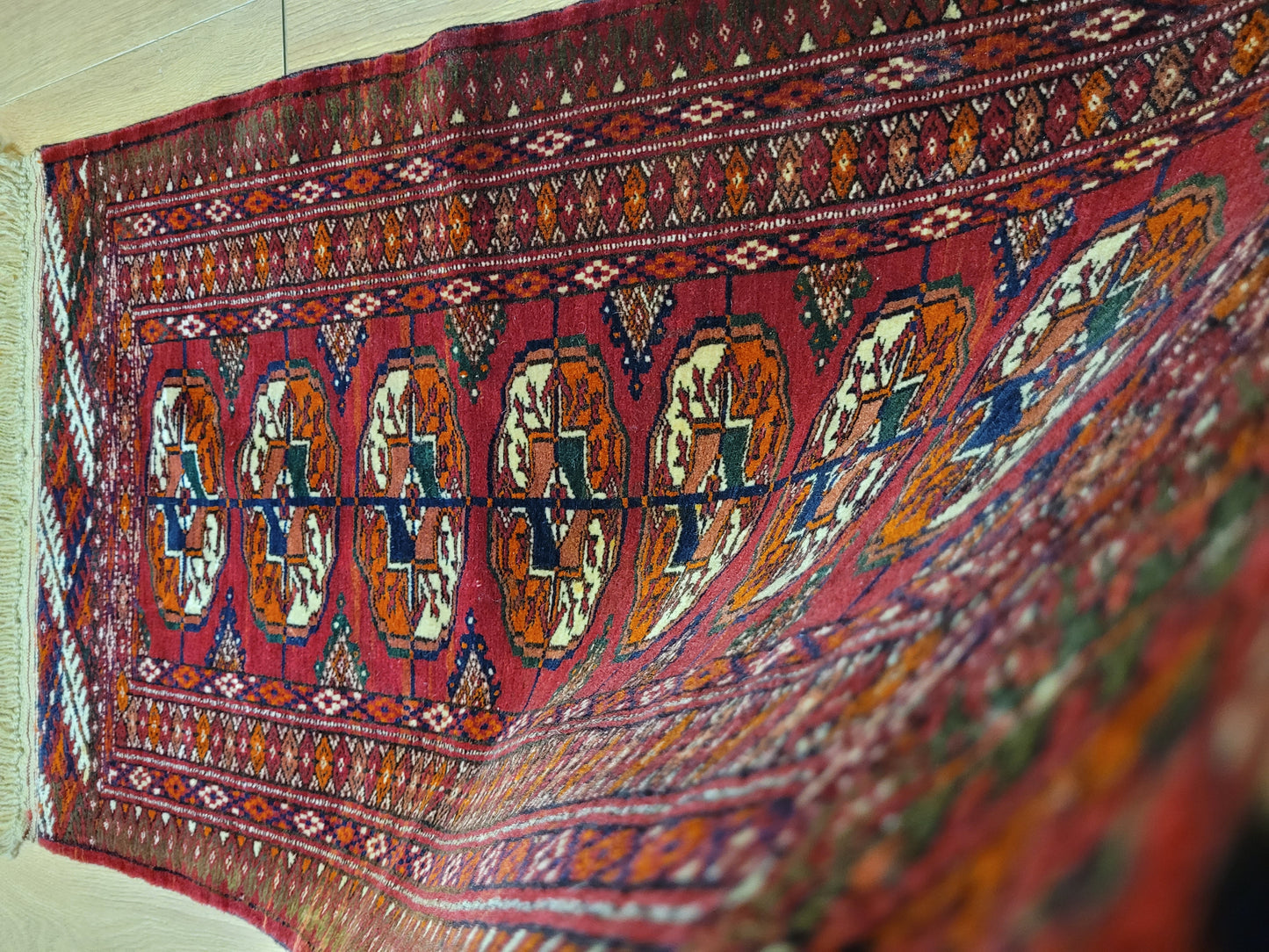 Orientteppich handgeknüpft 100x53 Jamut Rot