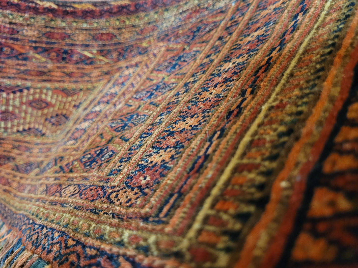 Orientteppich handgeknüpft Zeltstück Jomut 130×38 cm