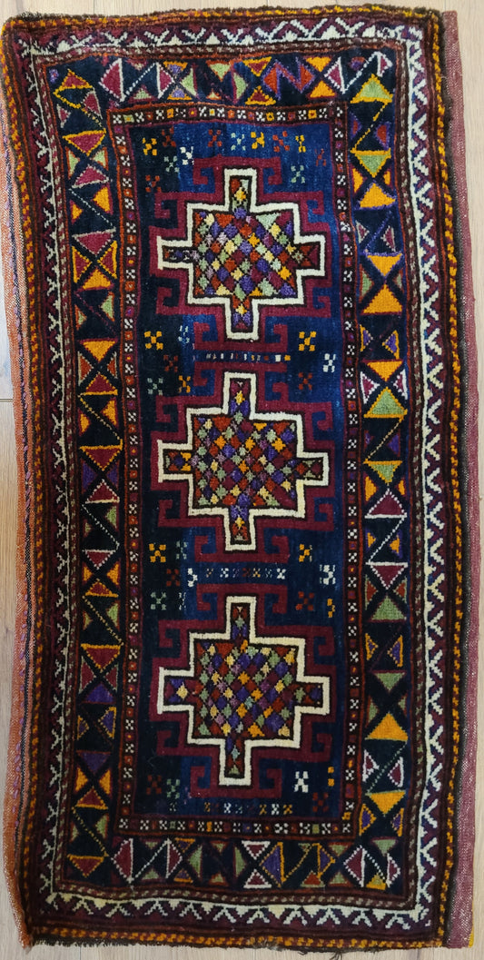 Orientteppich handgeknüpft Kaukasisch Kazak Tasche 100×50 cm