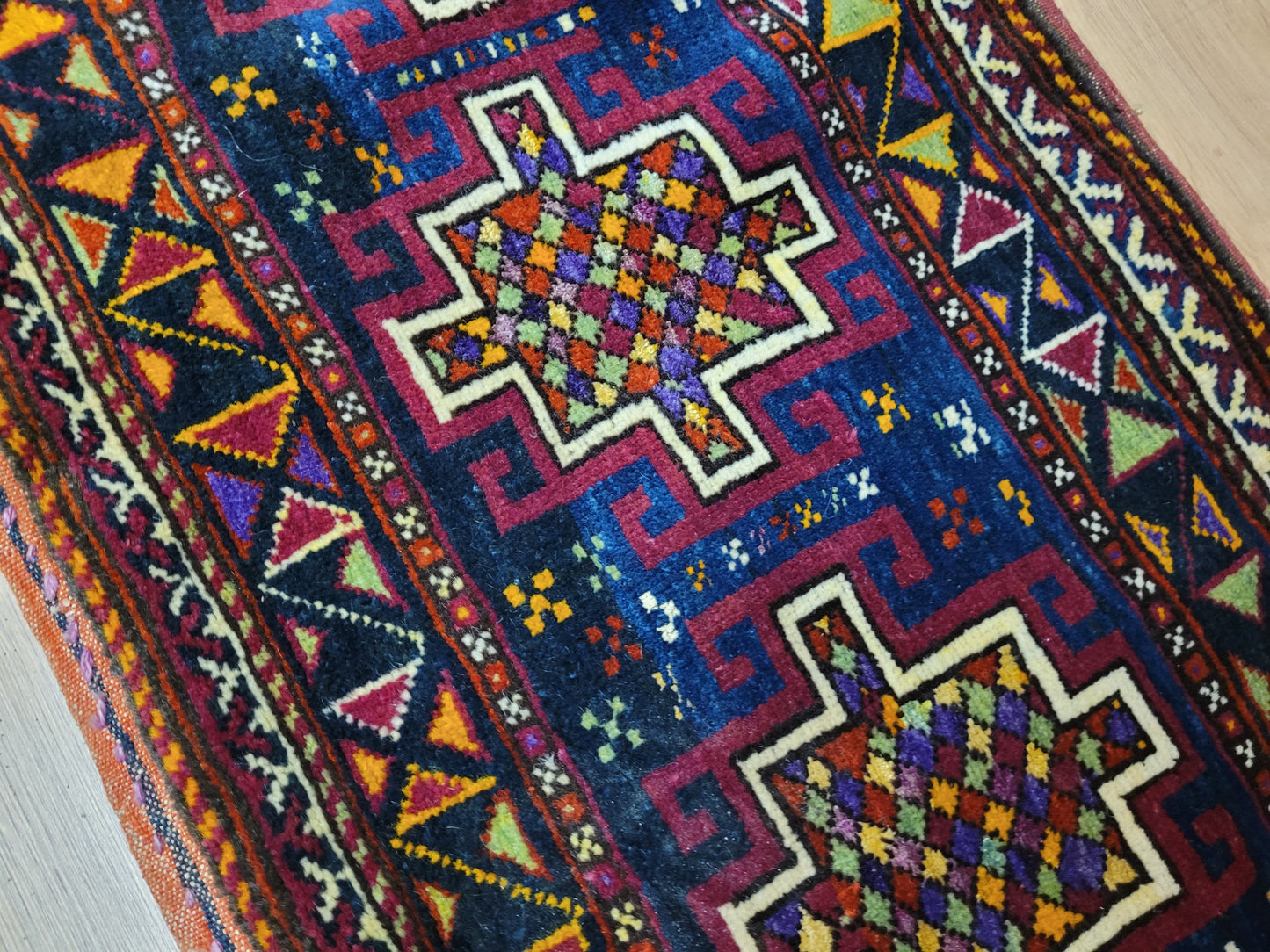 Orientteppich handgeknüpft Kaukasisch Kazak Tasche 100×50 cm